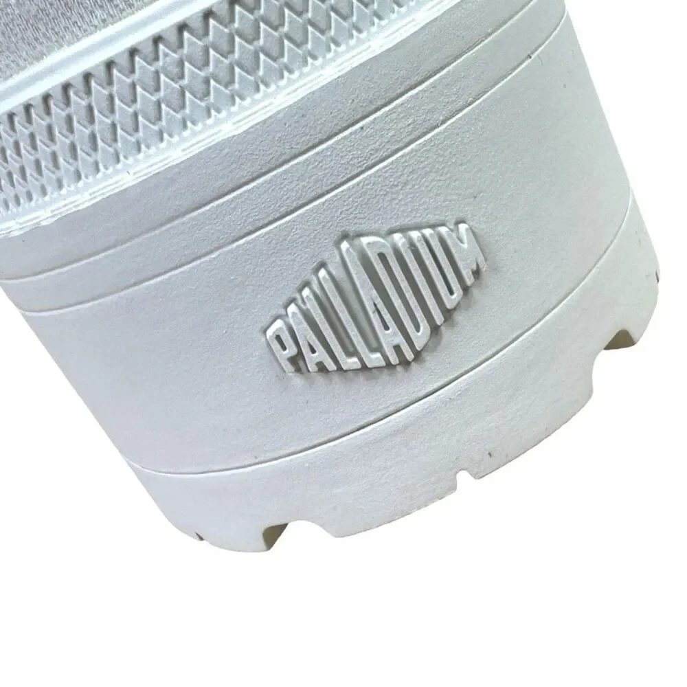 Palladium Pallabase Twill Round Toe Lace-Up Boots - Size 8 - Star White